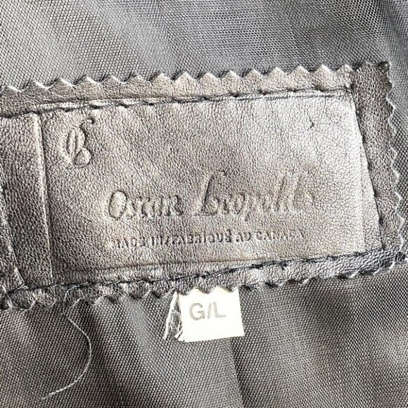 Vintage Oscar Leopold Black Animal Print Oversized 90s Leather Jacket L - Picture 6 of 15